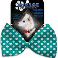 Mirage Pet Products Seafoam Green Swiss Dots Pet Bow Tie 1242-BT